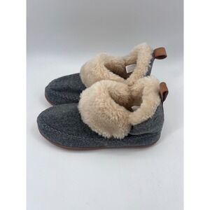 Dearfoams Dark Gray Wool Blend Lined Bootie Slippers Women's US 10 EU 41.5